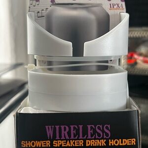 Wireless Shower Speaker Drink Holder - White